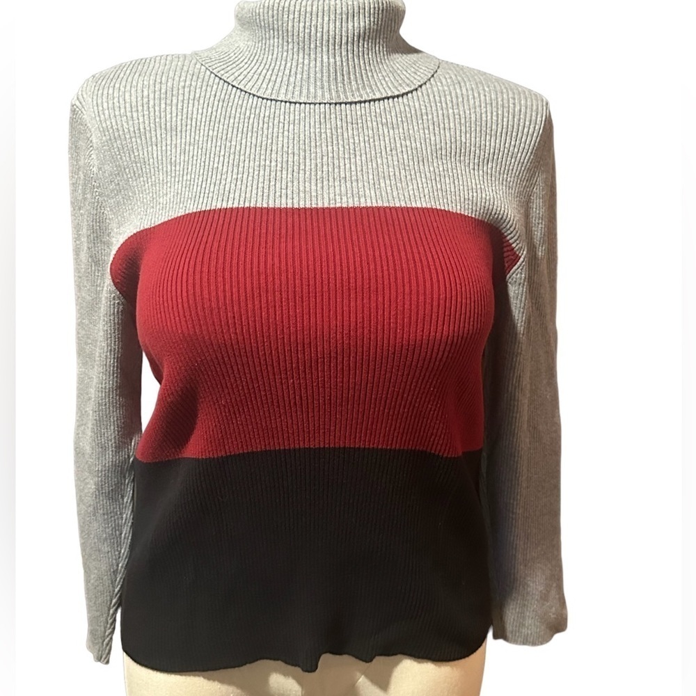 Black red and grey striped turtleneck women’s size 14/16w